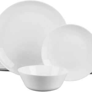 LaGlint valgomojo lėkščių rinkinys, 12 dalių „Moonlight Opal Glass“ – 4 asmenims