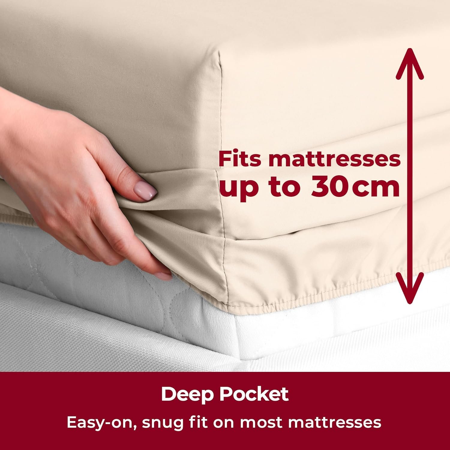 Mellanni viengulė paklodė 90x200 su guma – 30 cm aukščio - Image 3