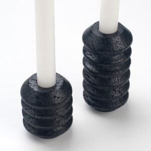 Travertino marmuro žvakidžių rinkinys (2 vnt.)