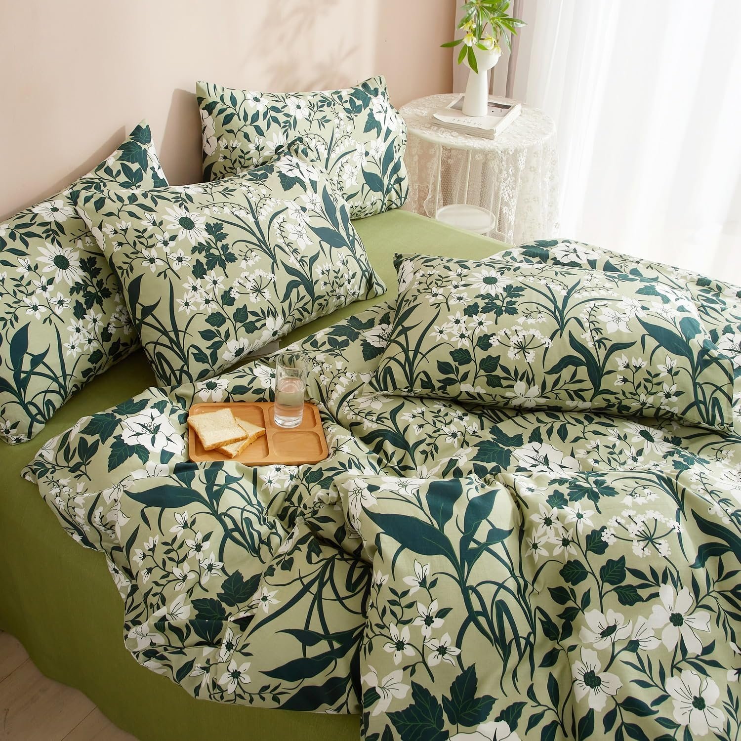 Luofanfei patalynės komplektas, 1 antklodės užvalkalas ir 2 pagalvės užvalkalai 65x65 cm - Image 5