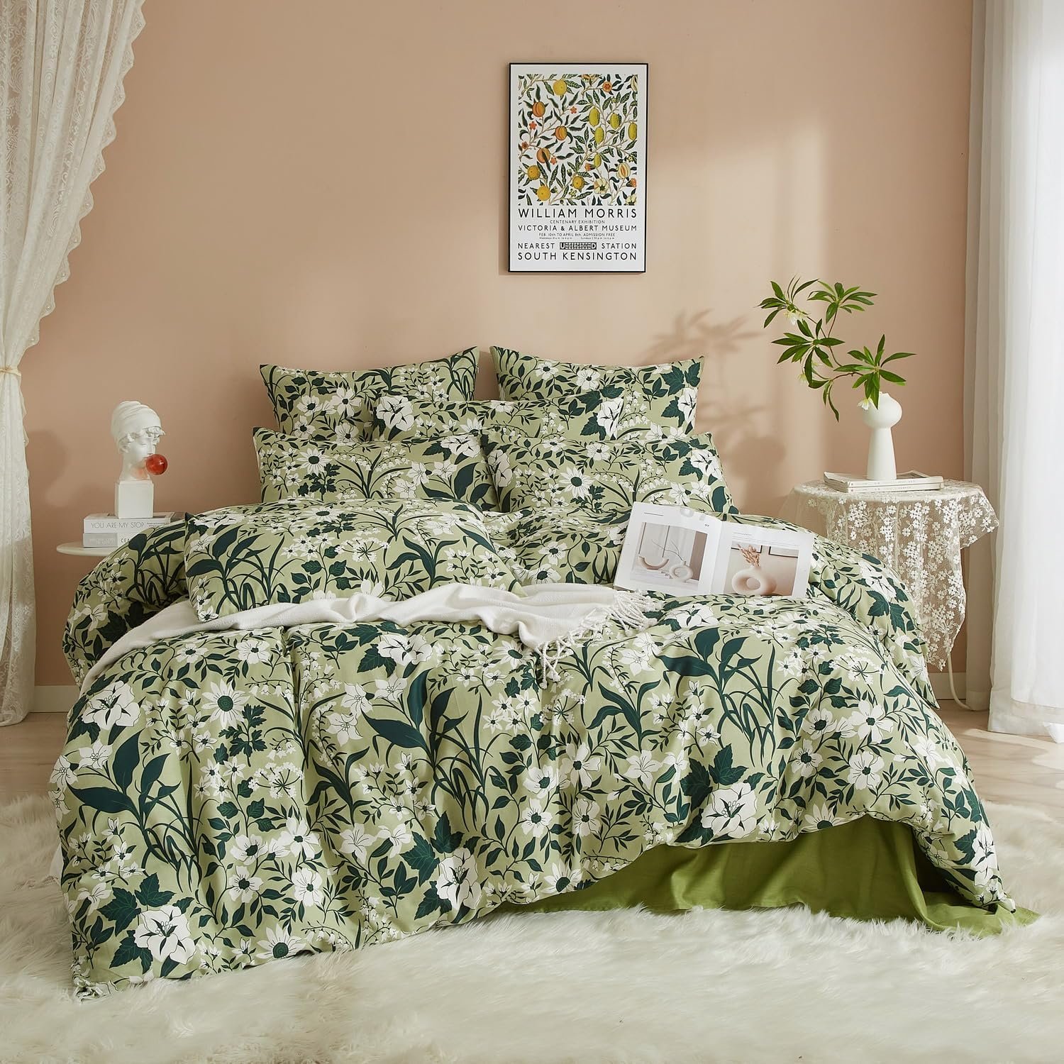 Luofanfei patalynės komplektas, 1 antklodės užvalkalas ir 2 pagalvės užvalkalai 65x65 cm - Image 2