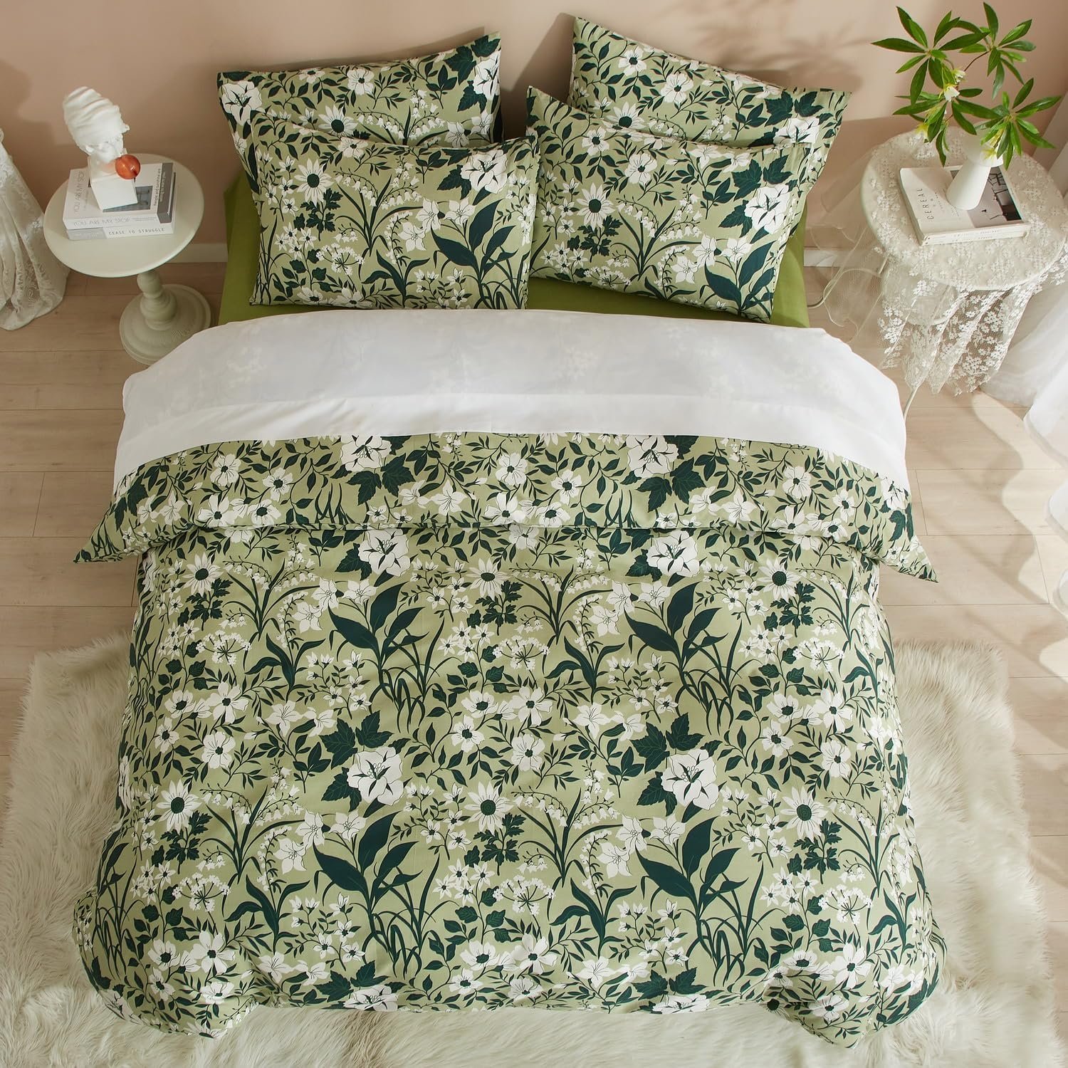 Luofanfei patalynės komplektas, 1 antklodės užvalkalas ir 2 pagalvės užvalkalai 65x65 cm - Image 3