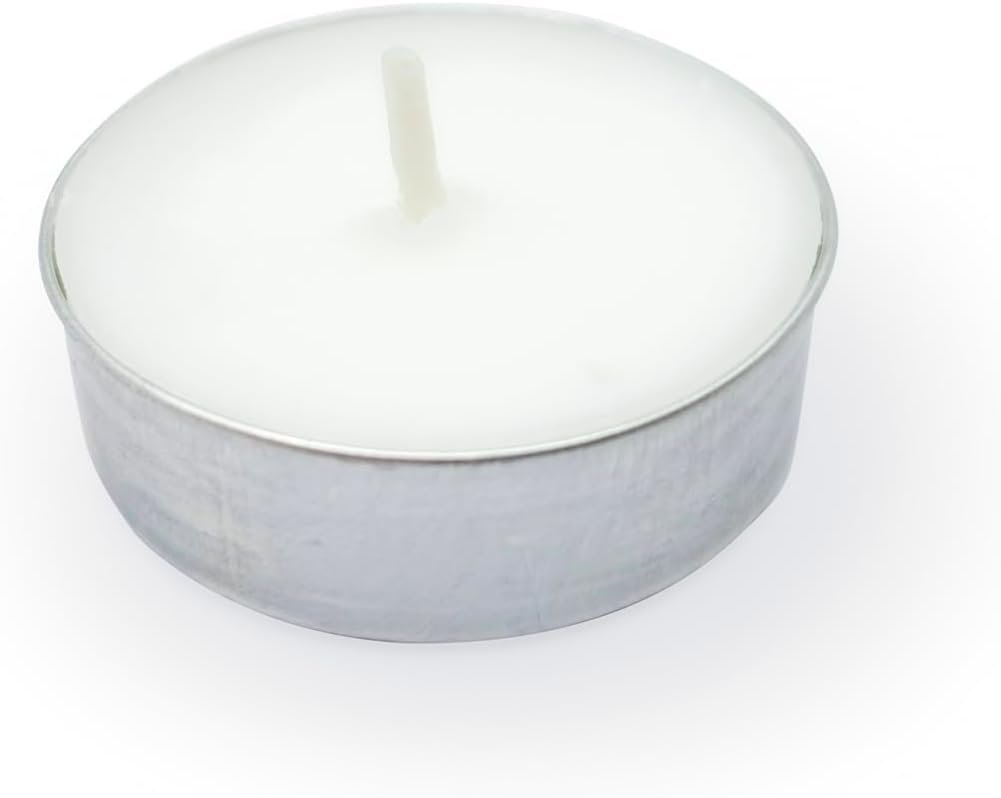 PRITOGO ilgai degančios baltos arbatinės žvakutės be kvapo, 50 vnt. - Image 3