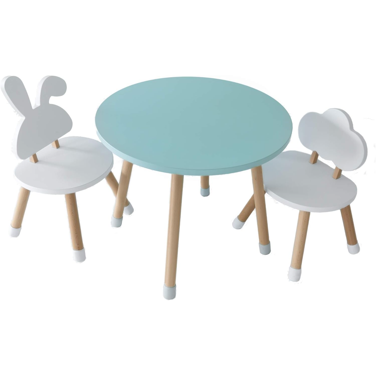 KYWAI® Vaikiškas medinis staliukas su 2 kėdutėmis