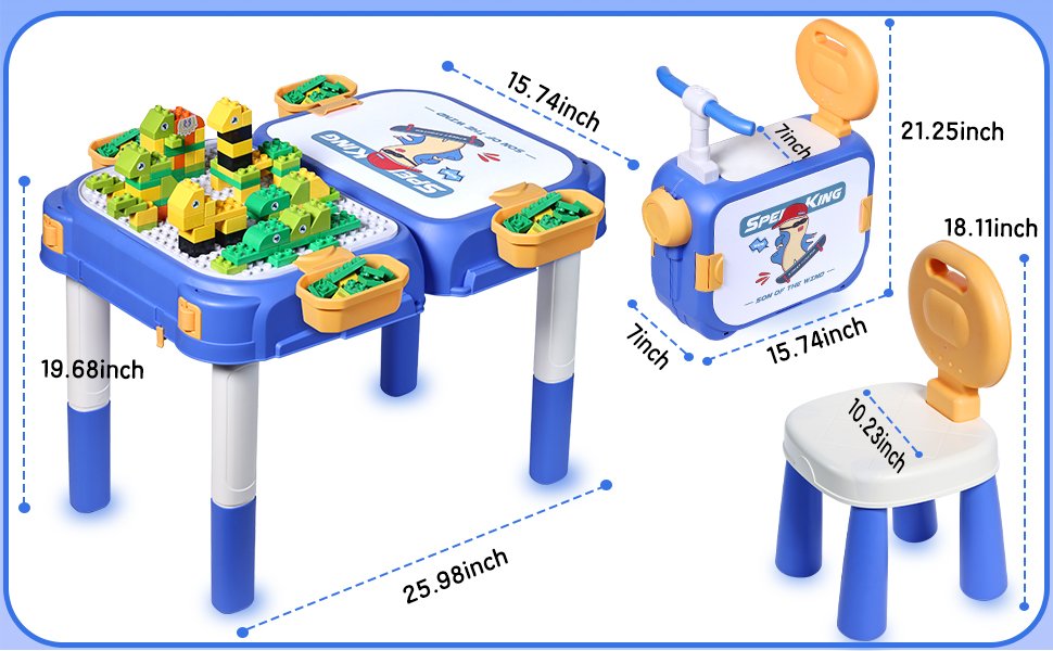 Vaikiškas daugiafunkcinis 6in1 staliukas su kėdute - Image 9