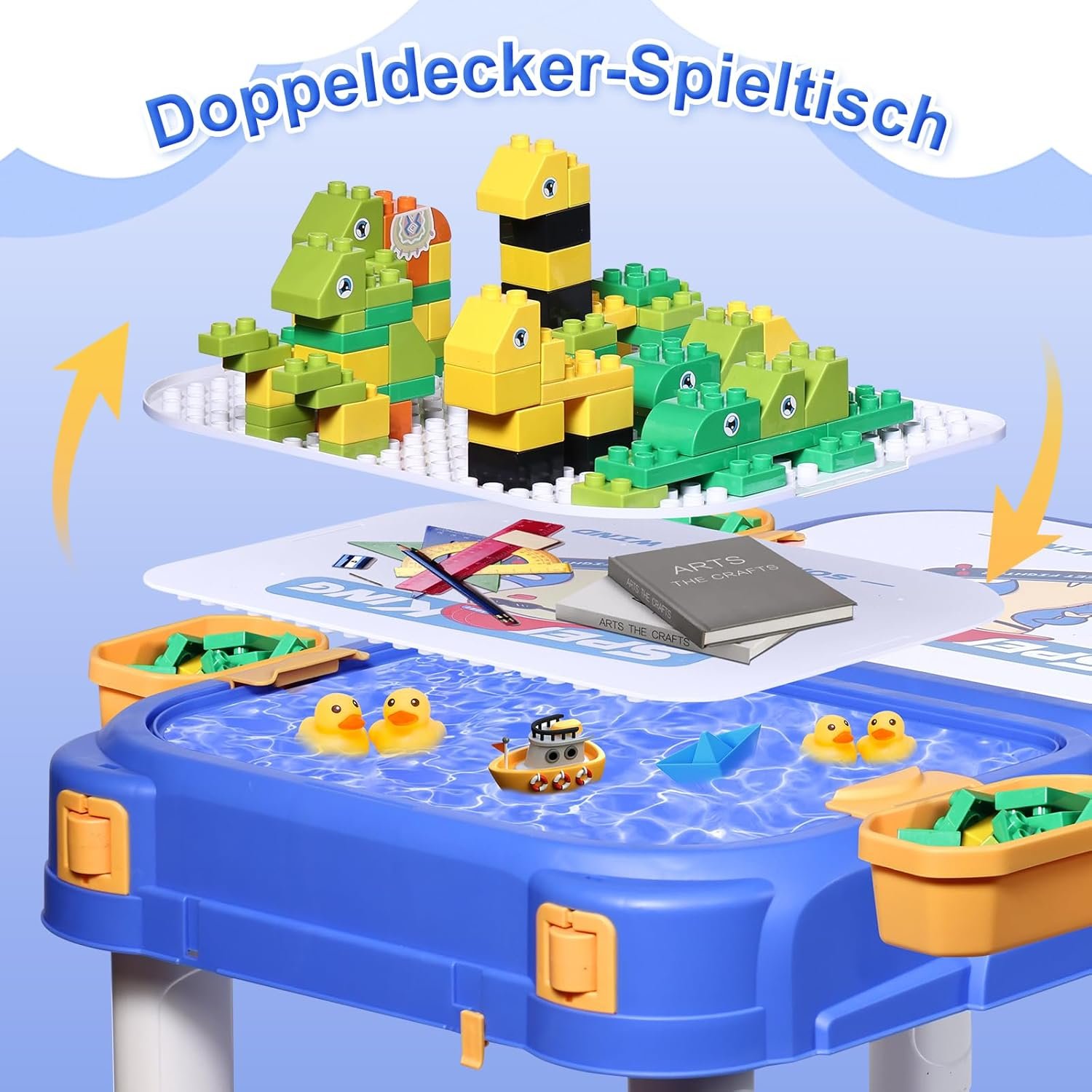 Vaikiškas daugiafunkcinis 6in1 staliukas su kėdute - Image 5