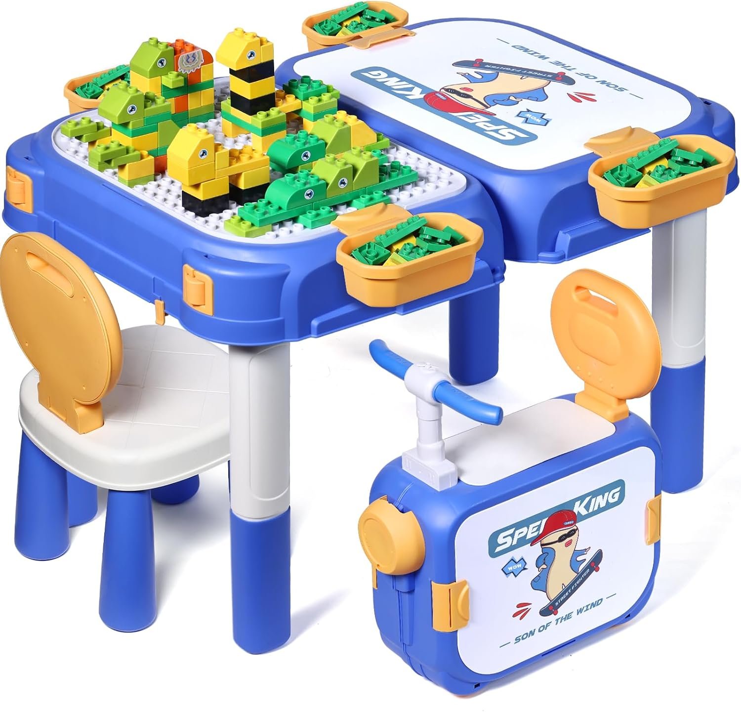 Vaikiškas daugiafunkcinis 6in1 staliukas su kėdute