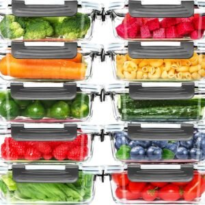 Skroam stikliniai maisto laikymo indai (10 vnt.) – 640 ml su sandariais dangčiais